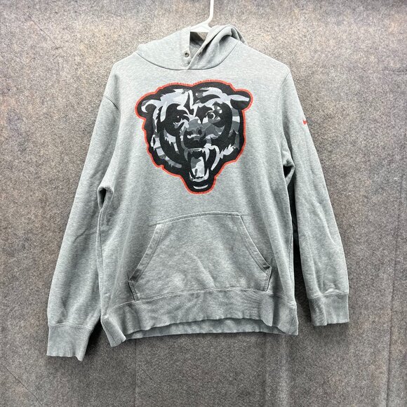 Chicago Bears Hoodie Mens Large Gray Camo Logo Pullover Sweatshirt Nike - Picture 1 of 11